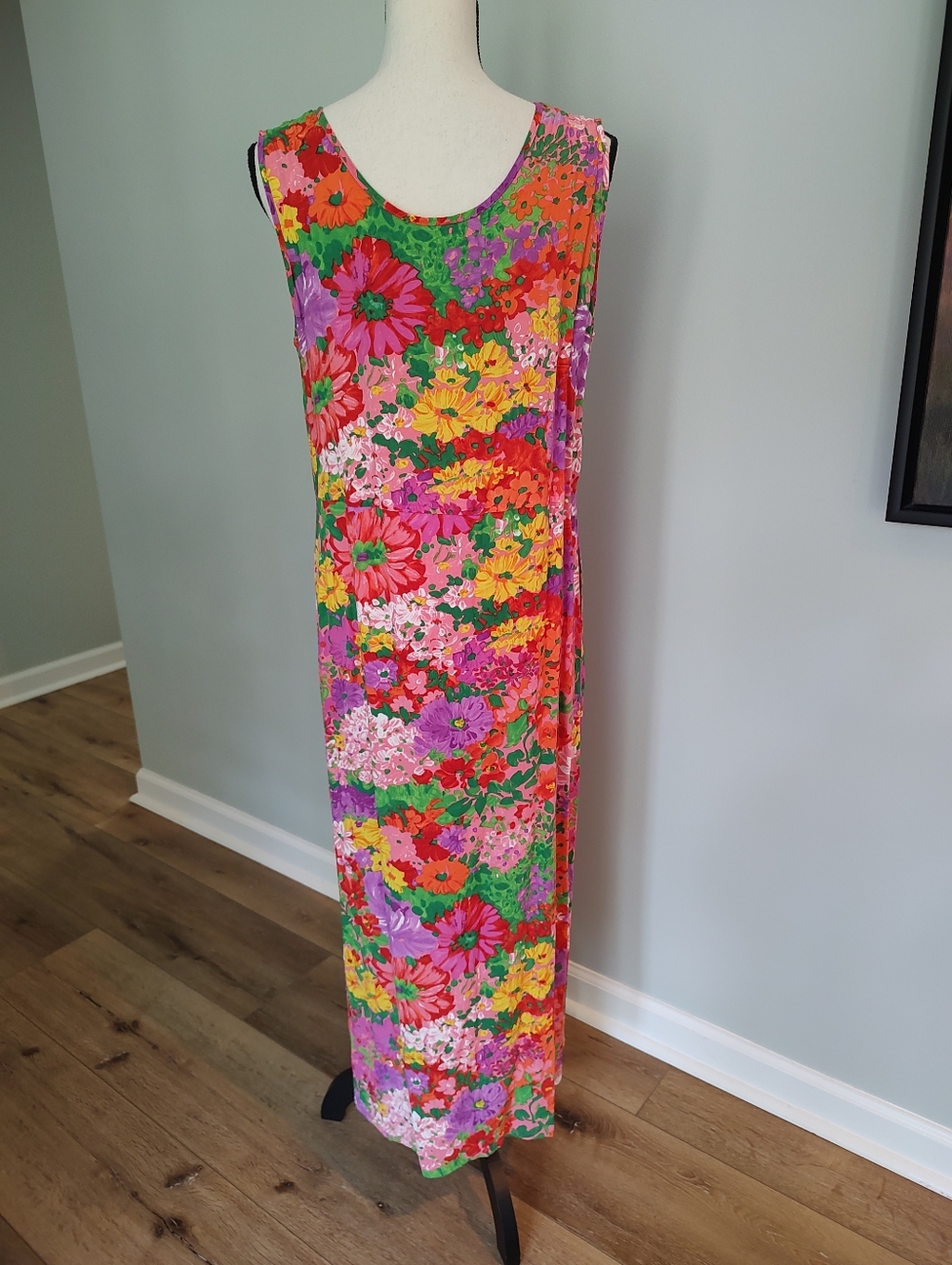 Jams World Vintage In Bloom Maxi Tank Dress Hawaiian Boho Classic L - Picture 7 of 10